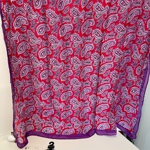 Banana Republic Red and Purple Paisley Scarf New